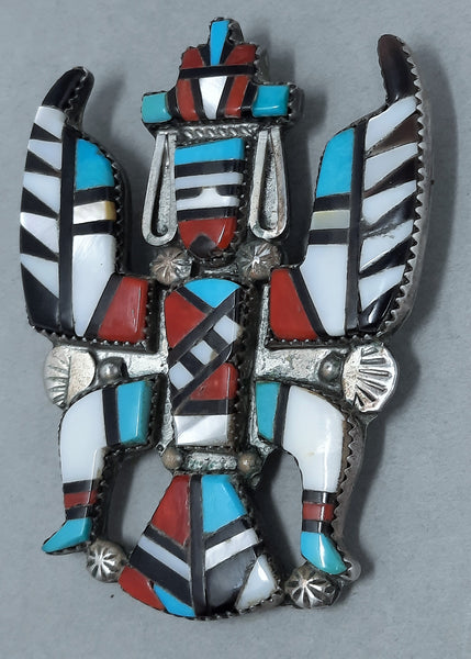 Knifewing Inlay Pendant / Brooch by HERBERT ESTER CELLICION 2.3/8" Tall