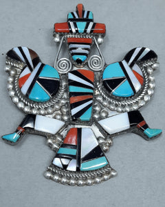 Knifewing Inlay Pendant / Brooch by HERBERT ESTER CELLICION 2.1/2" Tall