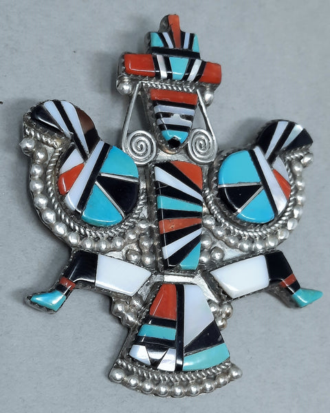 Knifewing Inlay Pendant / Brooch by HERBERT ESTER CELLICION 2.1/2" Tall