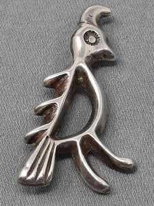 Navajo Quail Sterling Silver Cast Brooch / Pin