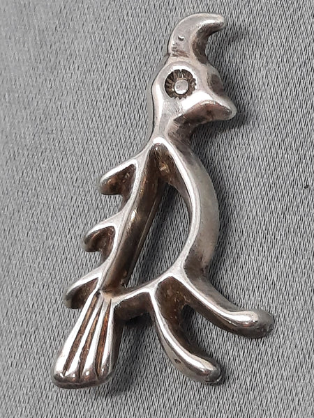 Navajo Quail Sterling Silver Cast Brooch / Pin