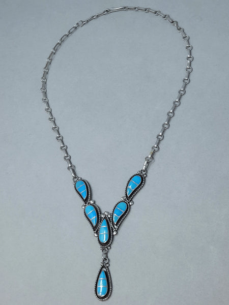 Zuni Turquoise & Sterling Silver Necklace Lowsayatee