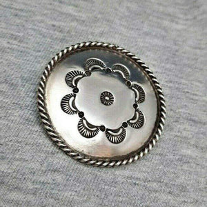 Navajo Silver Hand Made Concho Pin Brooch